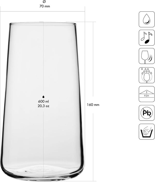 Krosno Glasses for Water, Juices and Drinks